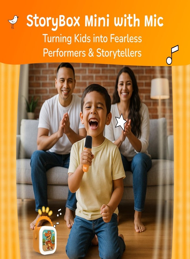 WonderBuddy صندوق القصص الصغير WonderBuddy StoryBox، أكثر من 250 قصة مُحمّلة مسبقًا، ميكروفون كاريوكي للغناء، أضواء RGB، مكبر صوت بلوتوث للأطفال، لعبة موسيقية، هدية عيد ميلاد للأطفال من 6 إلى 10 سنوات - ديناصور مع ميكروفون - Image 3